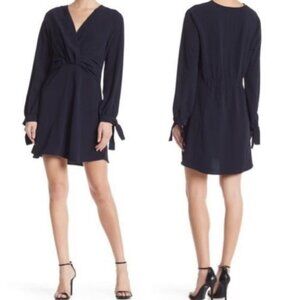 NEW Navy Blue Faux Wrap Long Sleeve Mini Dress Nordstrom Size Small &. Layered S